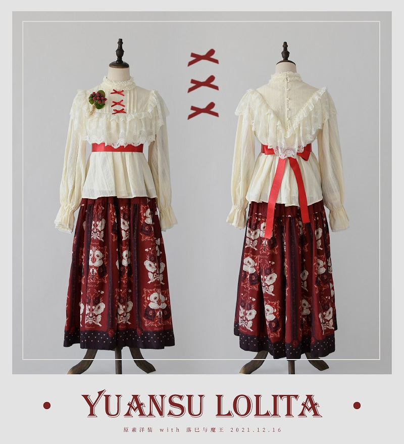 YuanSu~Life Is Like A Dream~Retro Lolita Cotton Blouse   
