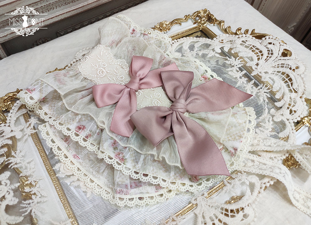 Miss Point - Woody Rose - Lolita Headband Flower Brooch 1.0 pink floral hairband