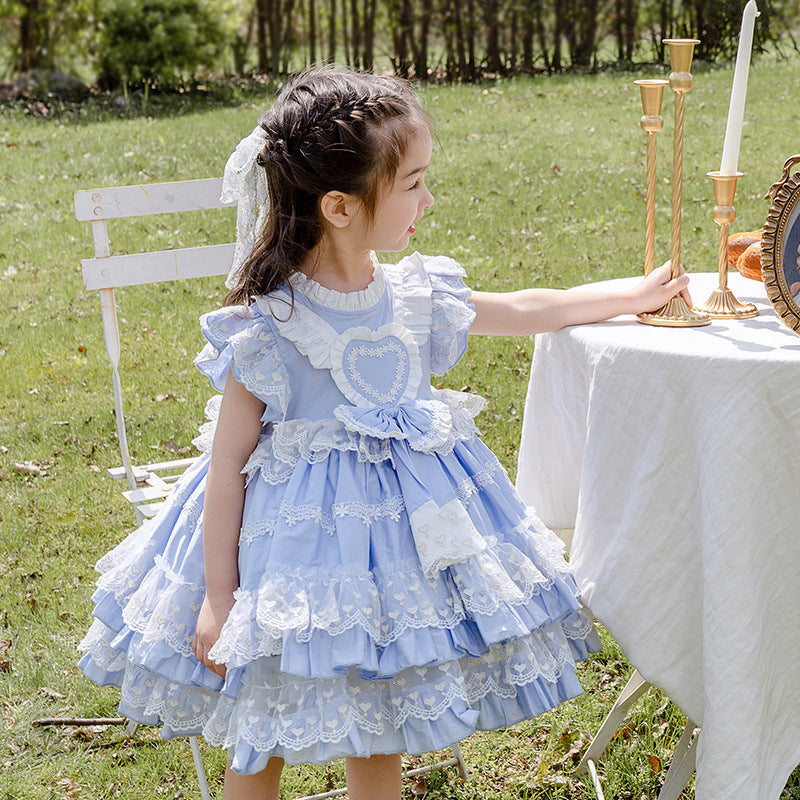 Blue Kid Lolita Summer Princess Dress   