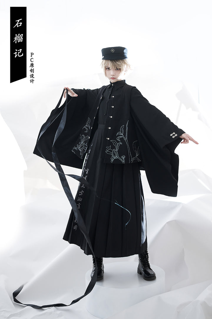 (Buyforme) Princess Chronicles~Pomegranate Note~Black Ouji Pleated Skirt   