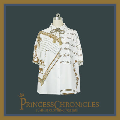 Princess Chronicles~Dark Fairy Tale~Ouji Lolita Casual Shorts Shirts S white shirt (with bow) Only 