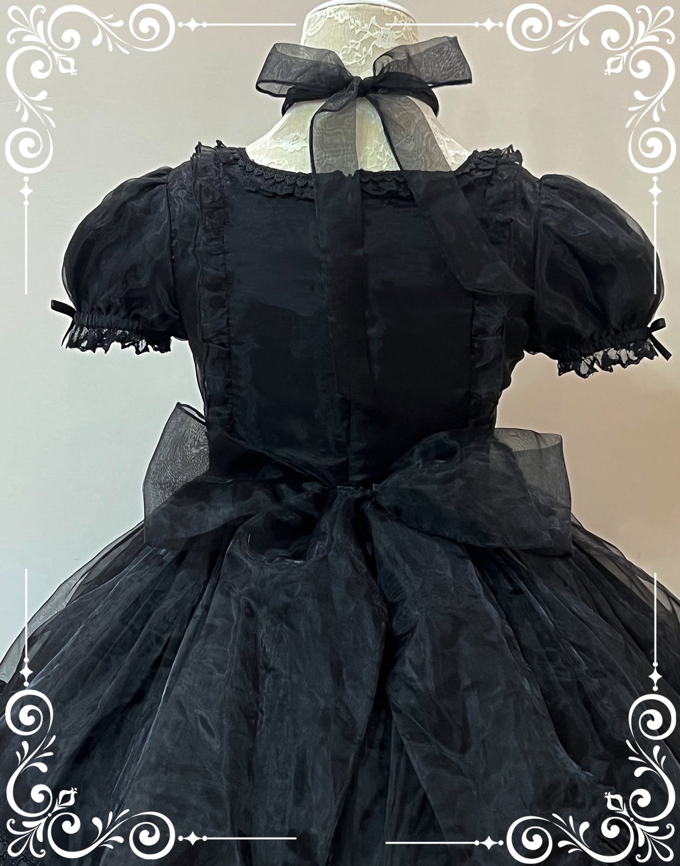 Little Bear~Mini Puff-Sleeve OP Dress with Organza   