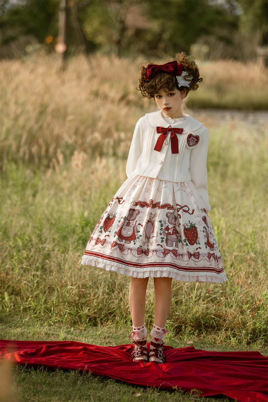 Designer's Gift~Christmas New Year Winter Lolita JSK Coat Set