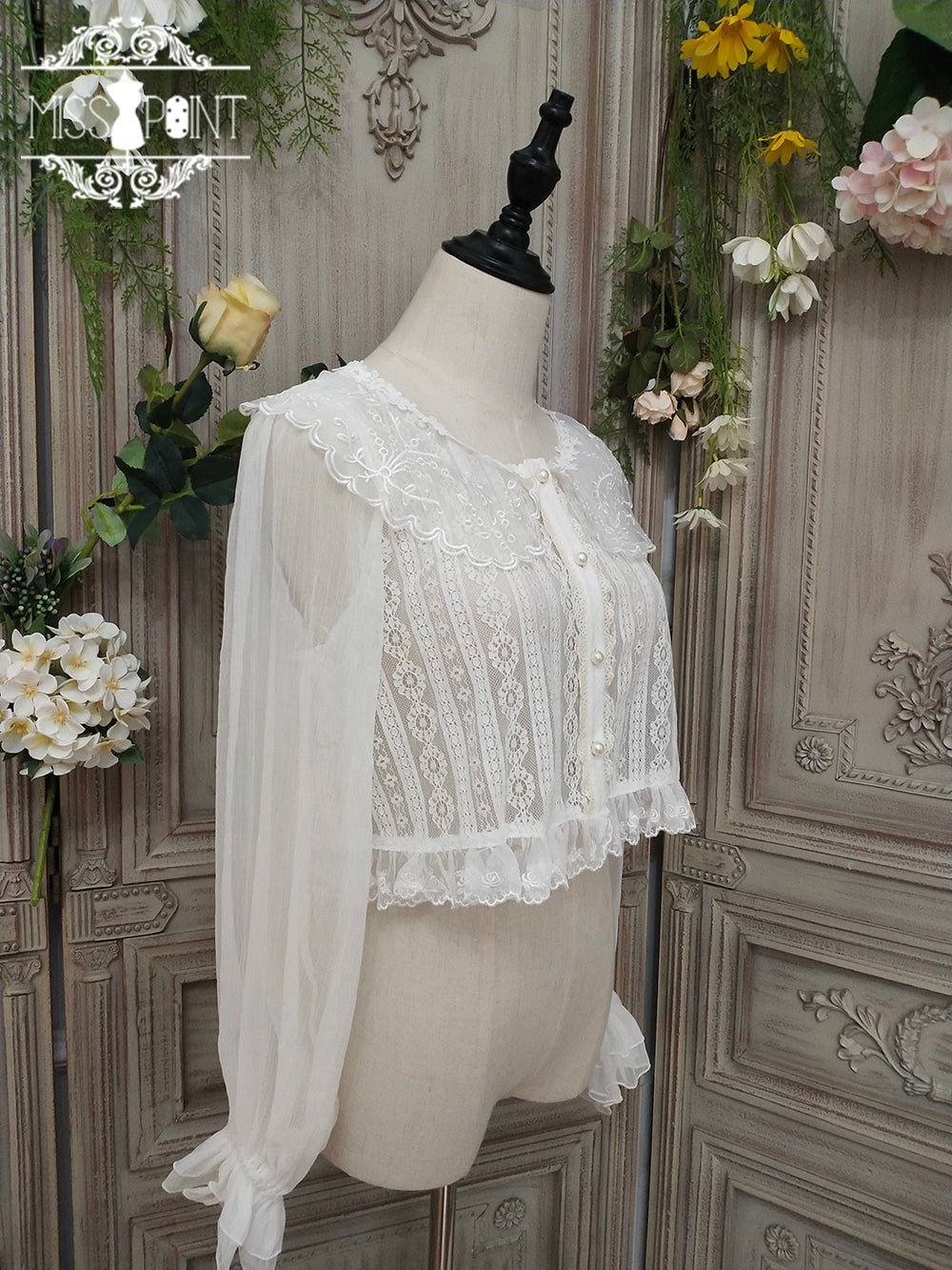 Miss Point~Woody Rose~Elegant Retro Lolita Blouse 528:61015