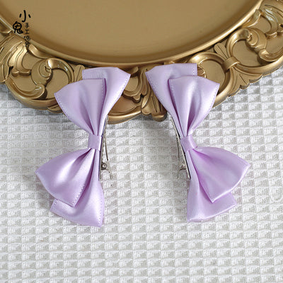 Xiaogui~Sweet Lolita Ponytail Lolita Bow Hair Clips light purple  