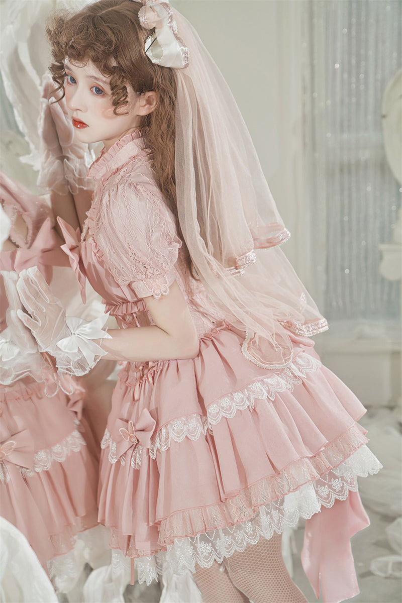 Your Princess - Cross Dream - Sweet Lolita Lace Pink OP Dress