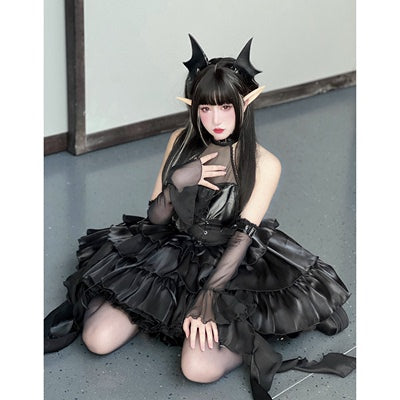 Diamond Honey~Gothic Dark-theme Little Devil Sexy Lolita Jumper Dress   