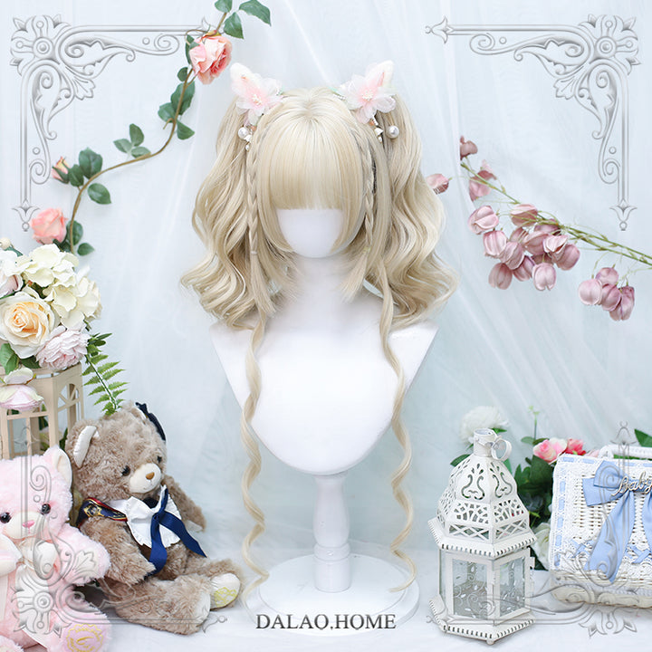 Dalao Home~Kawaii Lolita Natural Double Ponytail JK Short Wig   