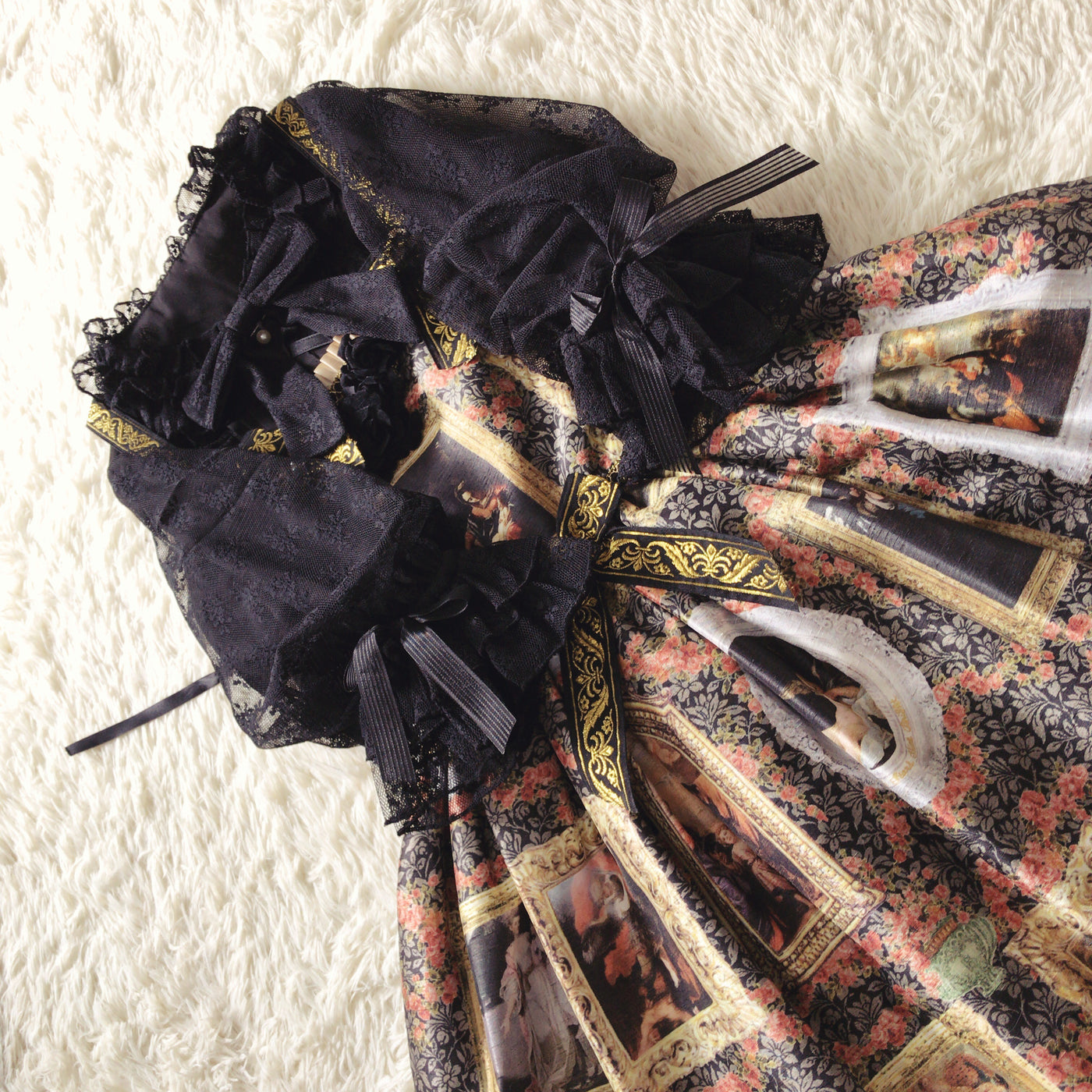 (BuyForMe) Little Fairy Tale~Little Cream~ Middle Sleeve Lolita Blouse XS lace black 