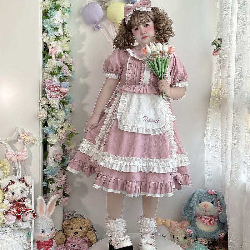 Niu Niu - Plus Size Lolita Nurse Summer OP Dress M pink