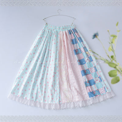 SweetDreamer~Nemo's Garden~Country Lolita Patchwork Skirt   