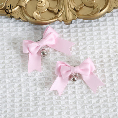 Xiaogui - Sweet Japan Fashion Lolita Bell Bow Clip light pink