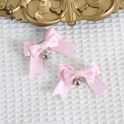 Xiaogui~Sweet Japan Fashion Lolita Bell Bow Clip light pink  