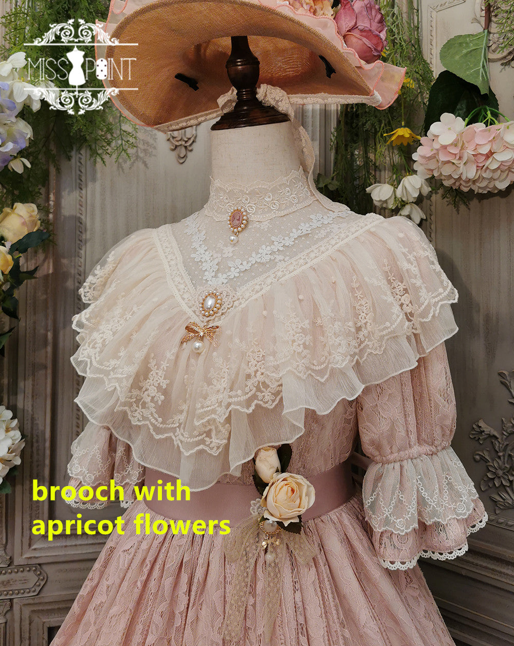 Miss Point - Woody Rose - Lolita Headband Flower Brooch