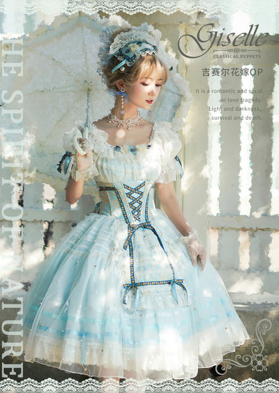 (Buyforme)Classical Puppets~Giselle~Wedding Lolita Dress OP OP+KC S blue 