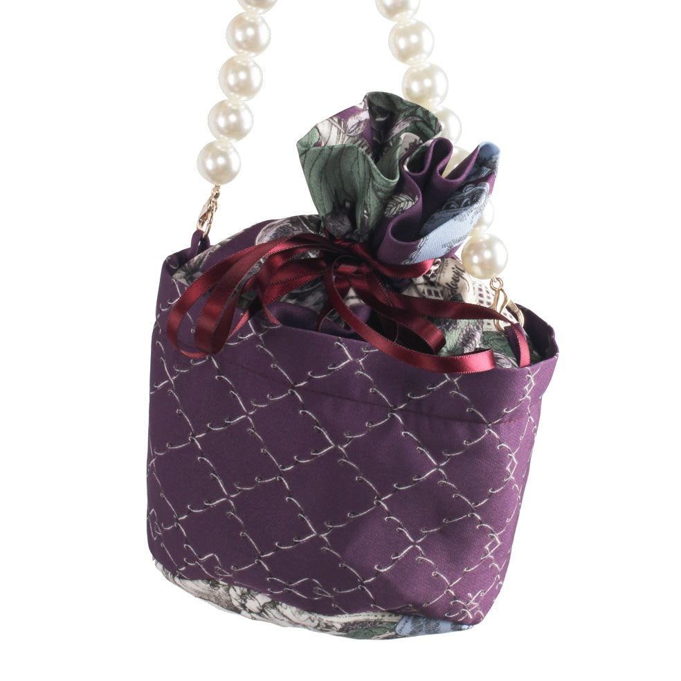 Magic Tea Party~Grape Princess Lolita Bag/Scarf/KC bag dark purple 