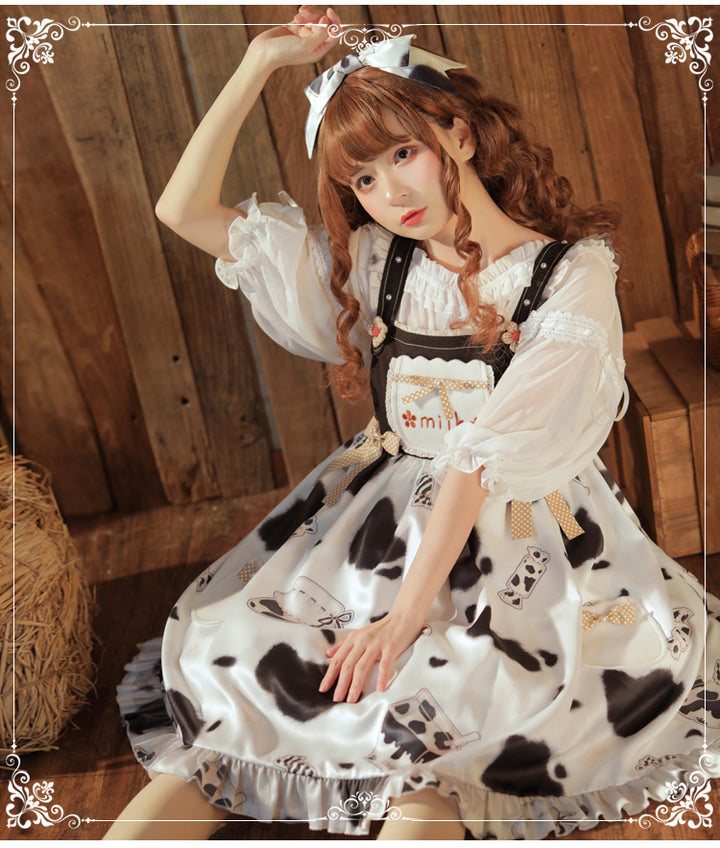 Eieyomi- Sweet Milk Candy~Kawaii Lolita JSK   