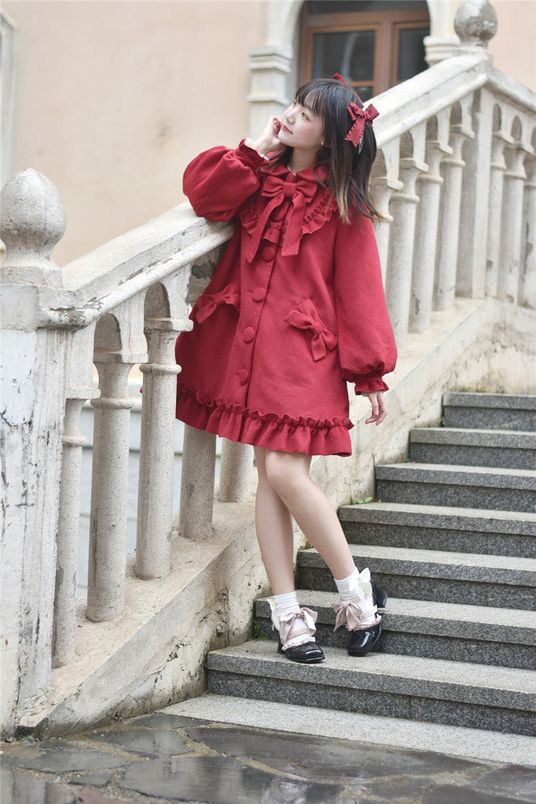 To Alice~Little Li~Kawaii Lolita Woolen Overcoat   