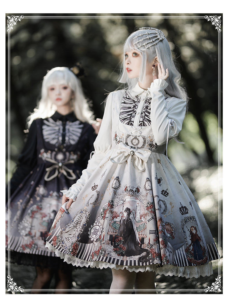 YingLuoFu~Black Fairytale~Gothic Twins Lolita JSK   