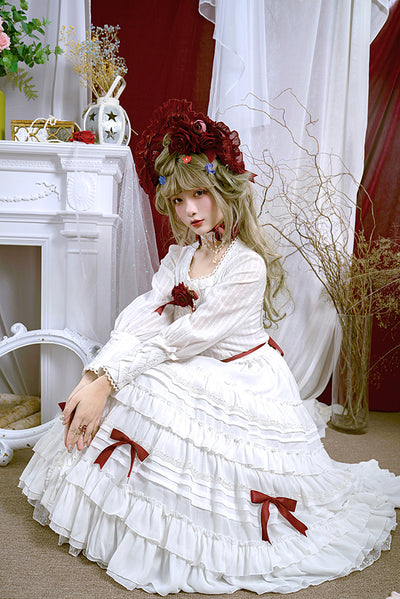(Buy for me) Dawn and Morning~Rozen Maiden~Elegant Lolita Jumper Dress 2XL white skirt 