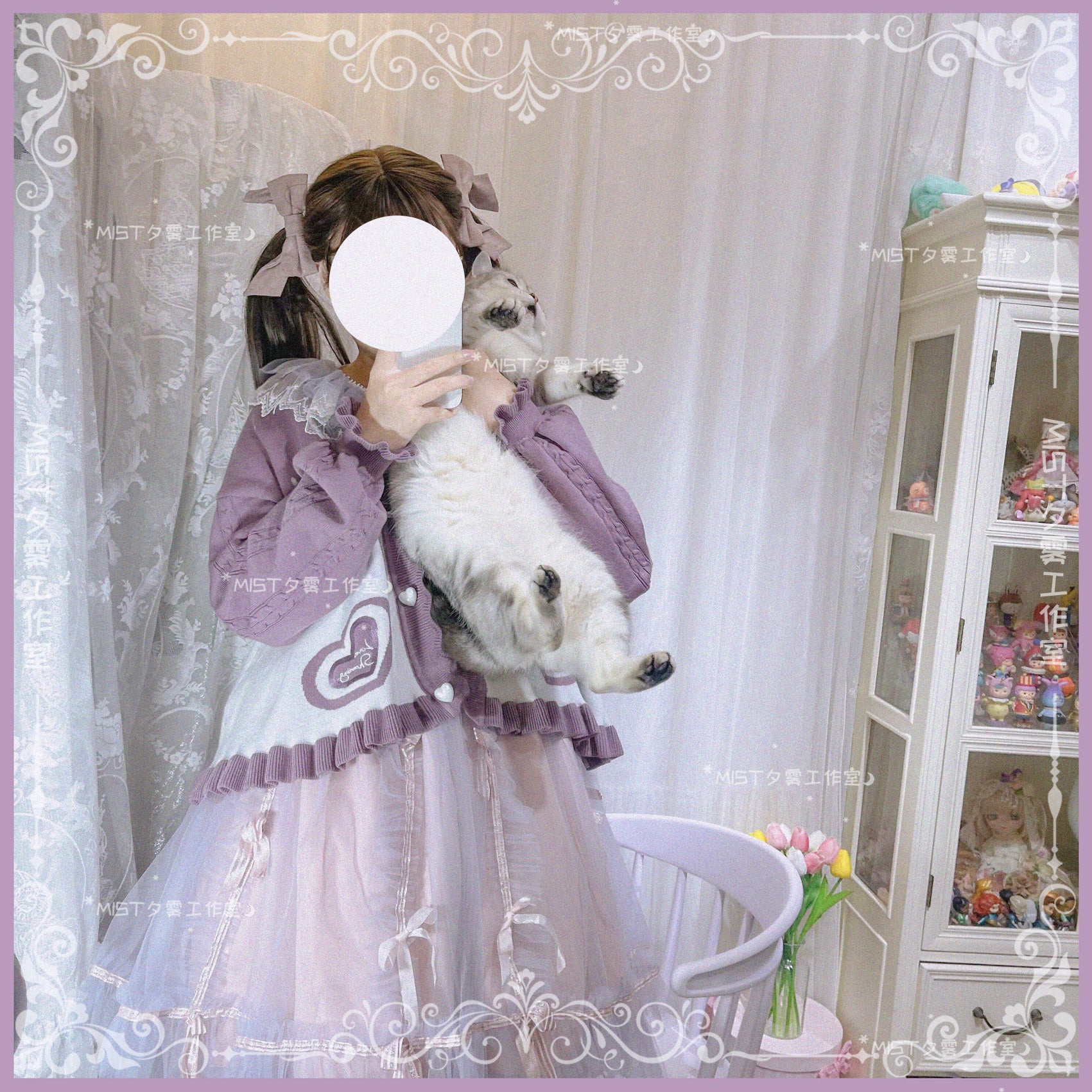 MIST~Beating Heart~Sweet Lolita Thick Sweater Coat Puff Sleeve 9908:114994