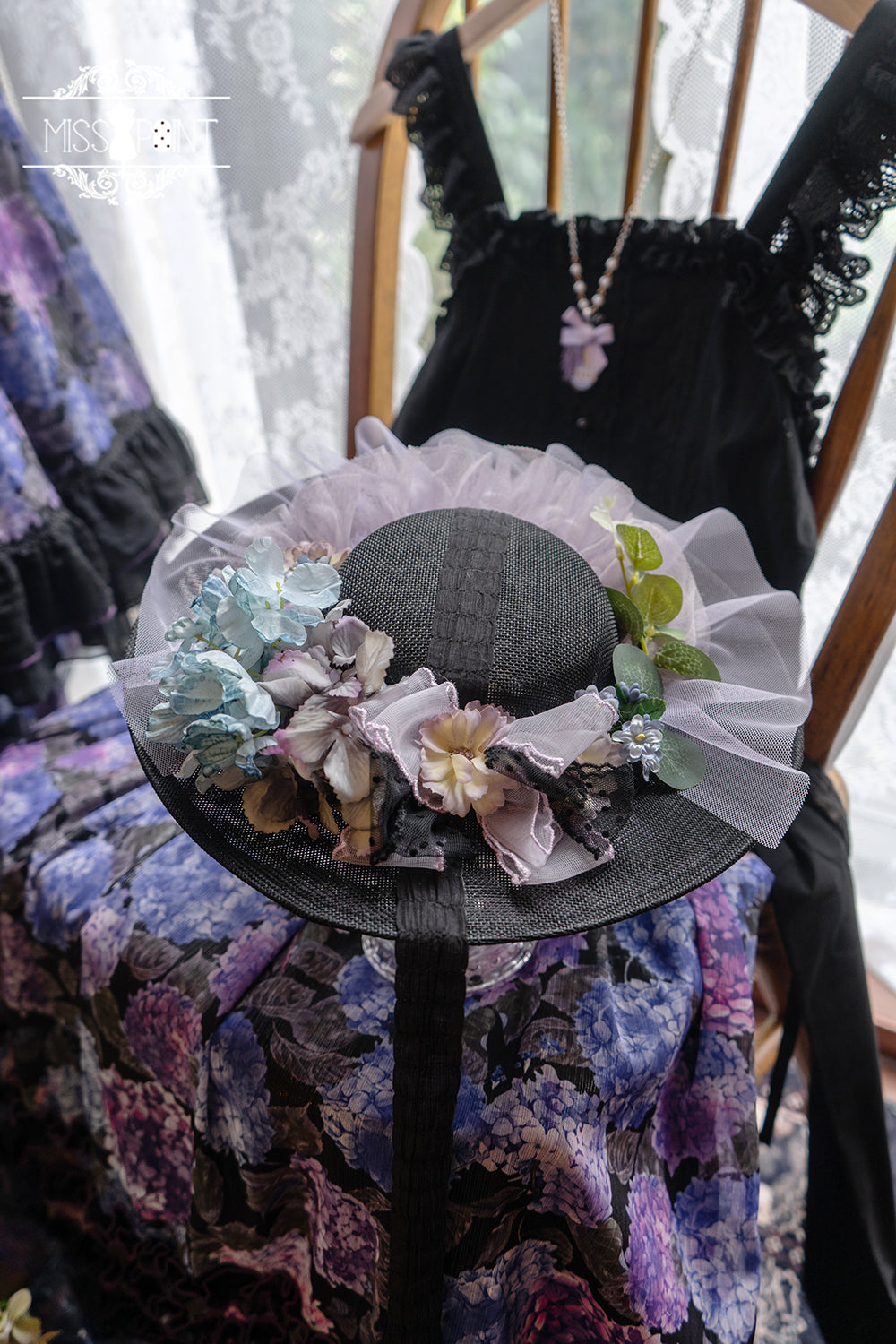 Miss Point~Midsummer Garden~Flower Lolita Hat   