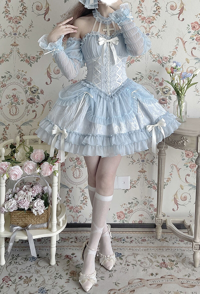 Alice Girl~Gothic Hime~Dark-themed Elbow Lolita Sleeves   