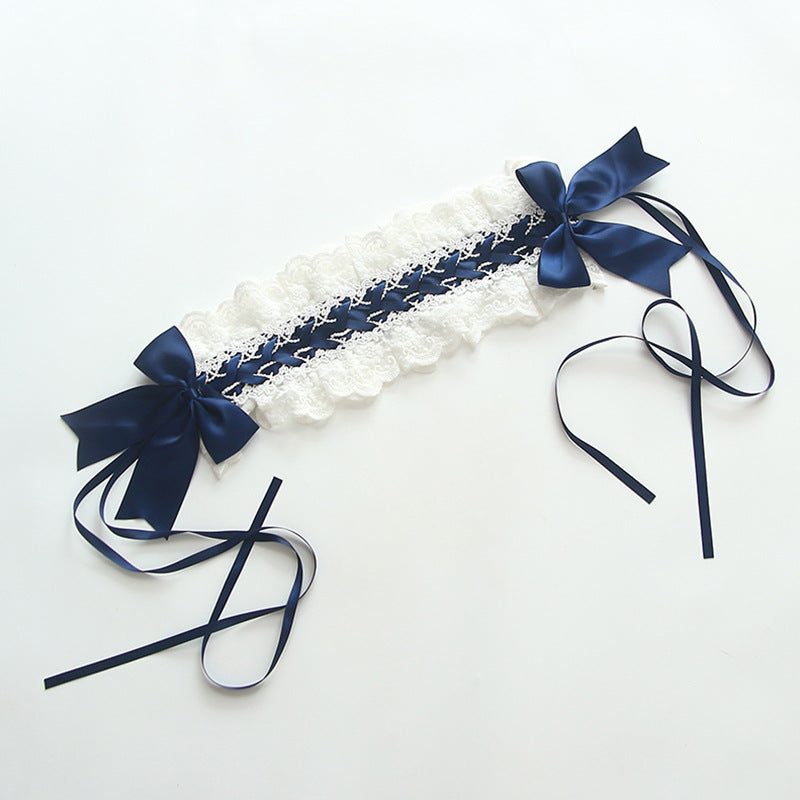 Sweet Kid Lolita Lace Hair Band dark blue