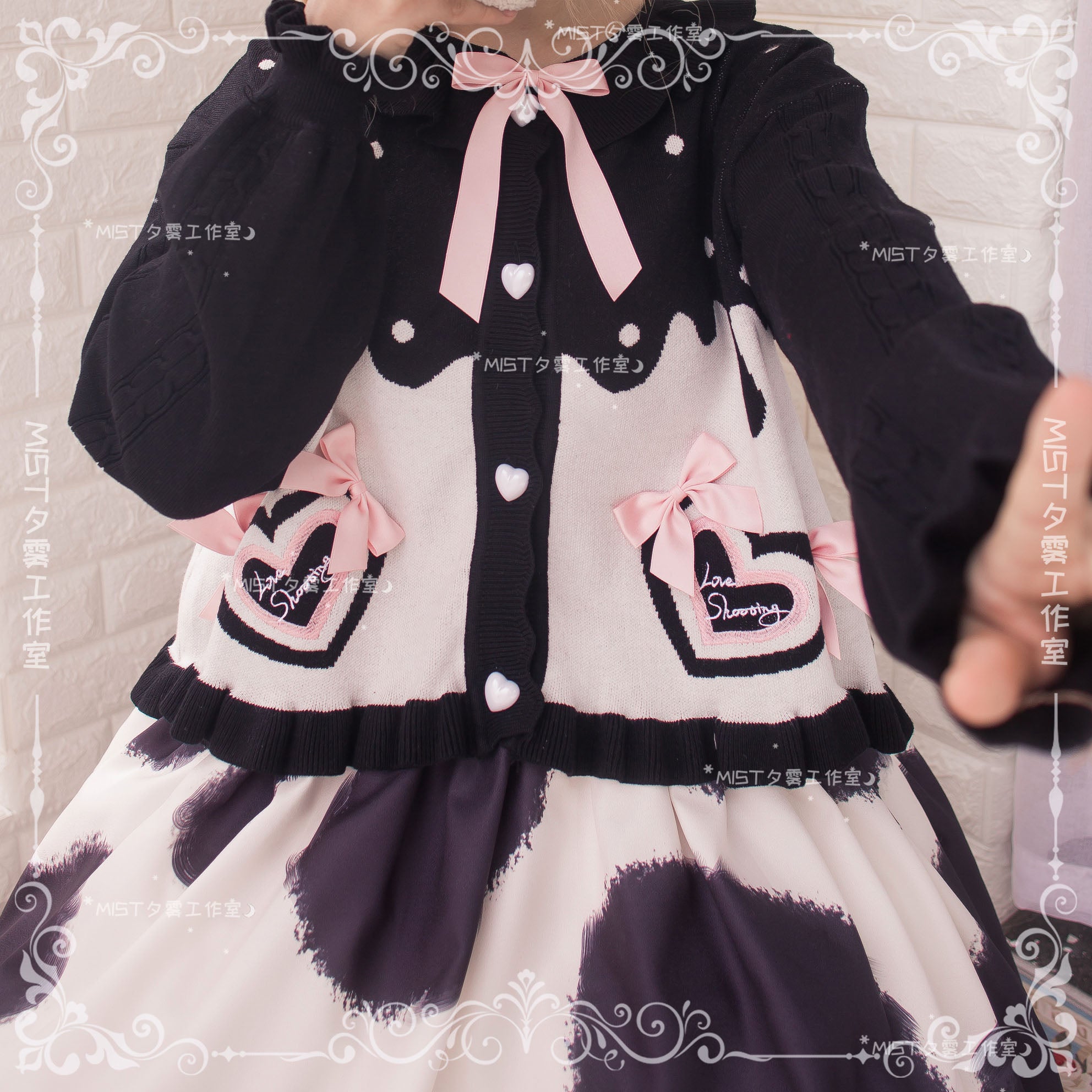 MIST~Beating Heart~Sweet Lolita Thick Sweater Coat Puff Sleeve 9908:115032