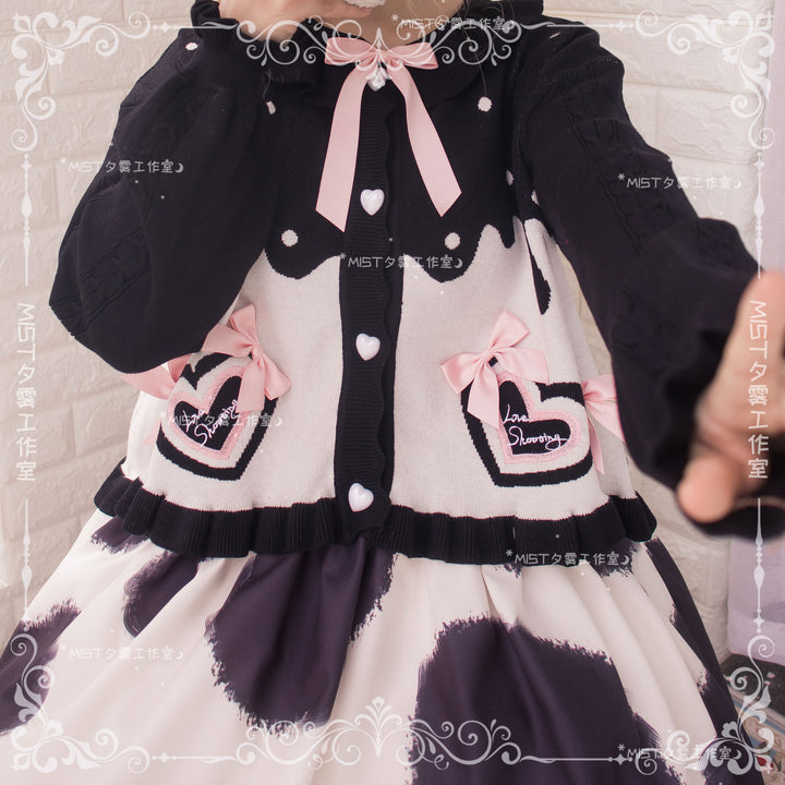 MIST~Beating Heart~Sweet Lolita Thick Sweater Coat Puff Sleeve   