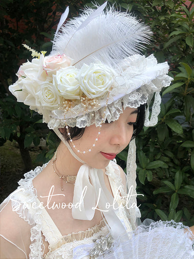(Buy for me) Sweet Wood~Secret Garden In Midsummer~Lolita Bonnet, Necklace, Accessory yellow limited bonnet 