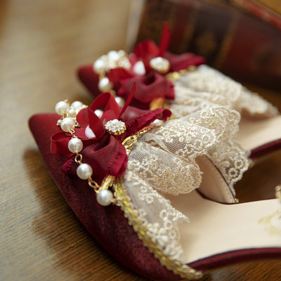 One Night~Pointy Toe Wedding Bride Lolita Heels   