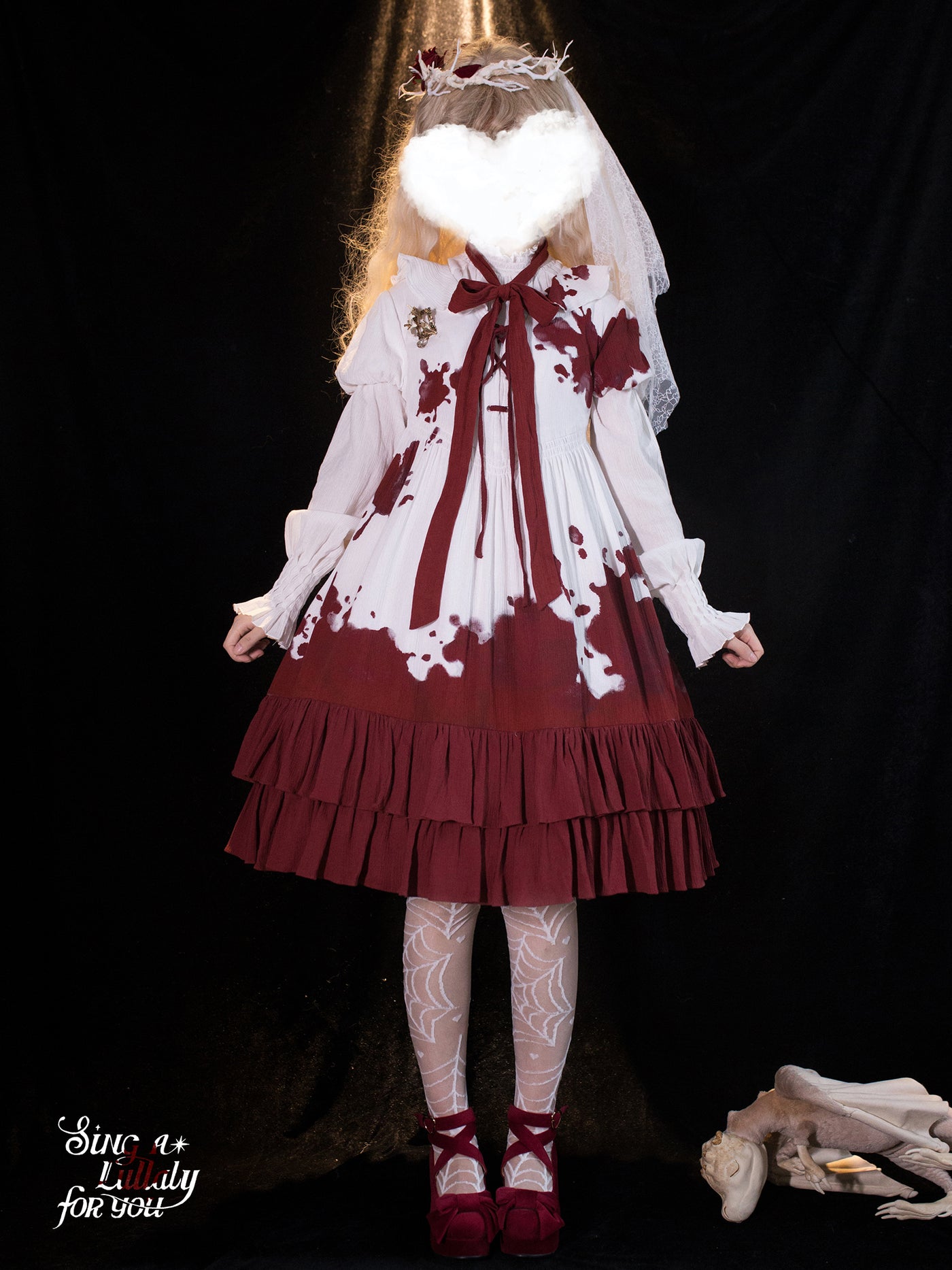 (Buy for me) Lullaby~Romeo~Gothic Lolita Bloodstained High Waist OP   