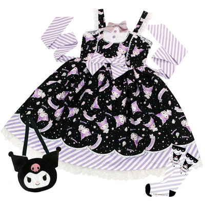 (Buyforme)Kuroomi Melody Sweet Lolita Jumper Skirt in 3 Colors S Kuromi jsk 