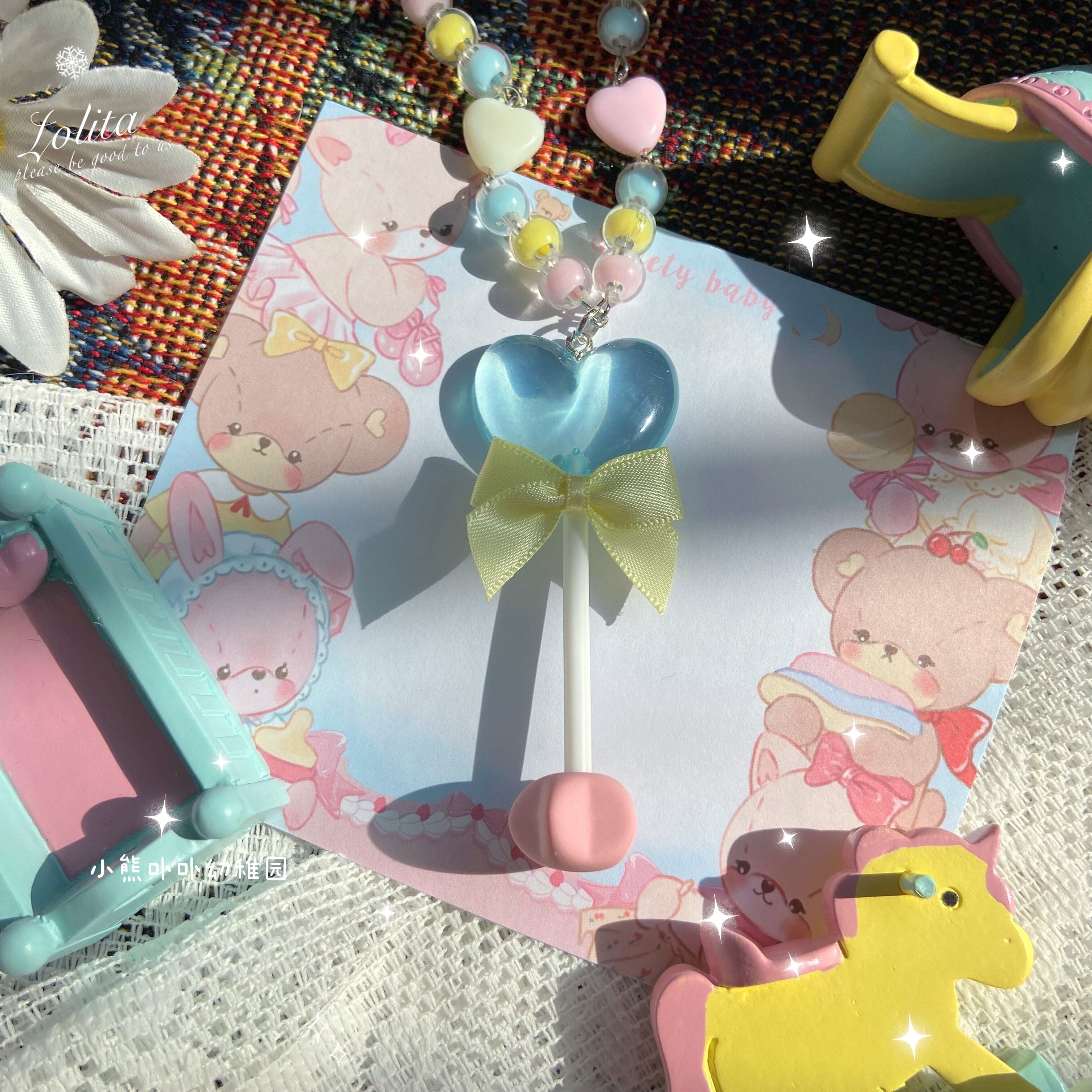Bear Doll - Sweet Lolita Bow Heart-Shaped Sweater Chain