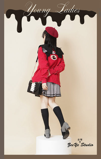 ZeeYe~Houndstooth Low Waistline Lolita Dress   