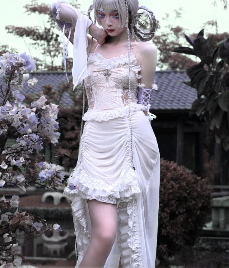Blood Supply - God's Redemption - White Gothic Halloween Jumper Dress S JSK+cuffs