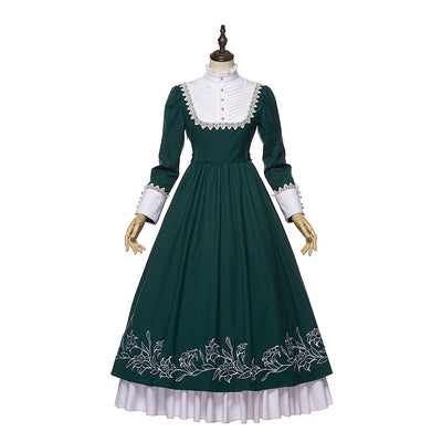 Youpairui~Lobnya~Gothic Nun Lolita Green OP Dress Set S OP dress 
