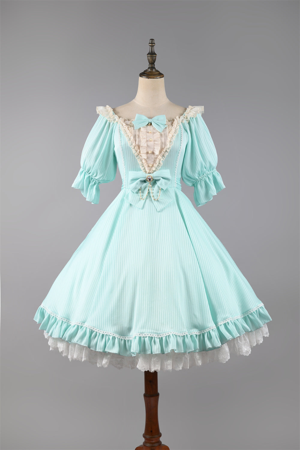 Strawberry Witch~Midsummer Star~Hot Silver Lolita OP Dress XS sky blue OP  (solid color version) 