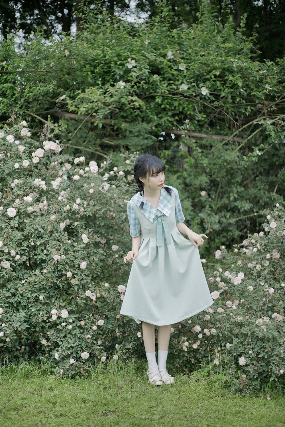 EESSILY~Macaron Waffle~Kawaii Lolita Short Sleeve Summer OP 8314:139762
