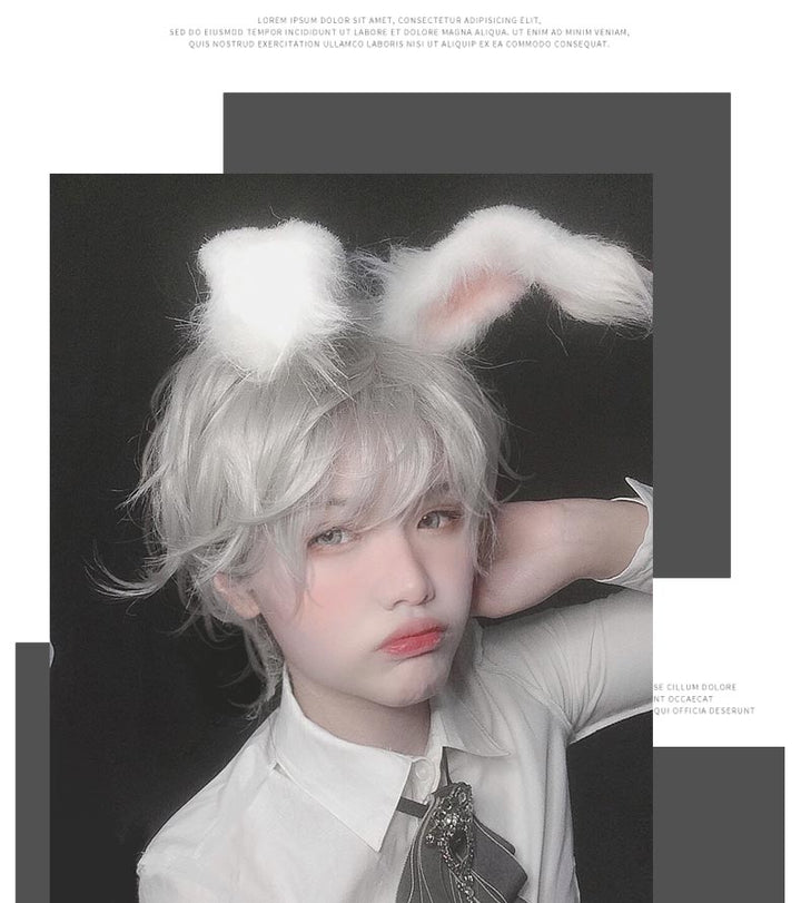 PippiPalace~Mr. Rabbit~Gray Slightly Short Curly Wig   