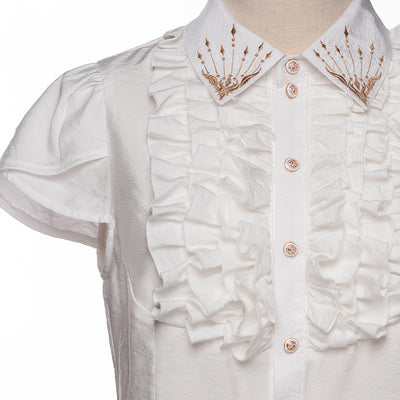 Youpairui~Sheffield~British-style Khaki Ouji Lolita Set Free size blouse 