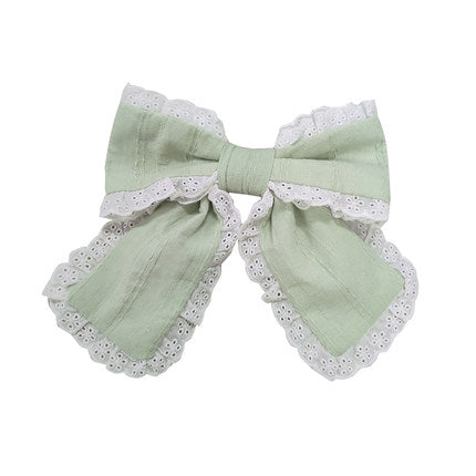 With PUJI~Summer Fresh Multicolors Tiered Lolita Skirt S green bow 