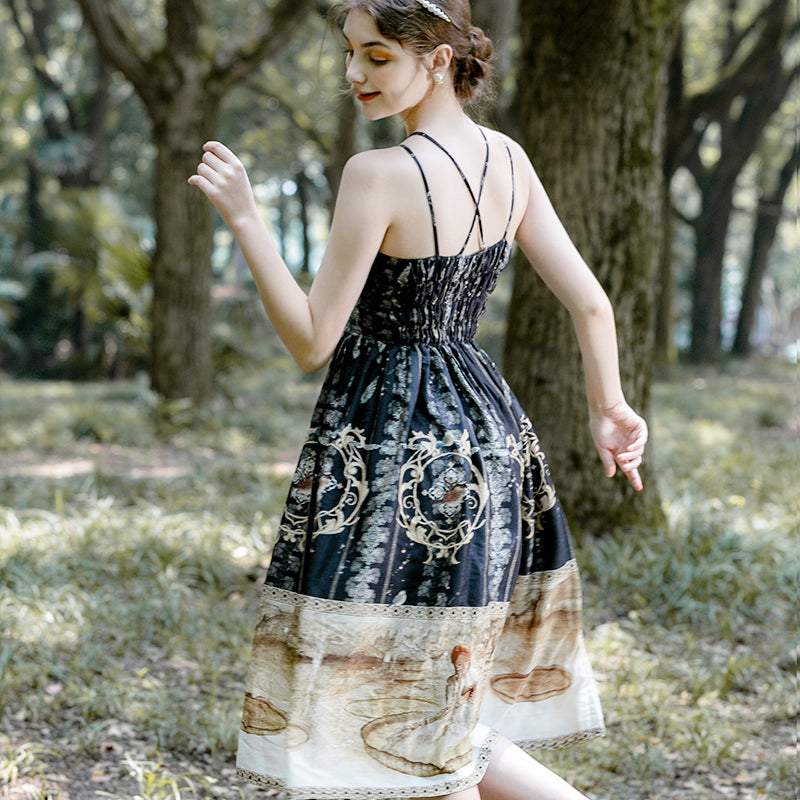 CR Cat Romance~Pond night reading~Summer Elegant Lolita Casual JSK   