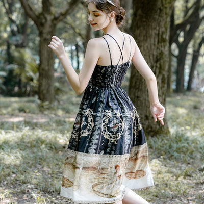 CR Cat Romance~Pond night reading~Summer Elegant Lolita Casual JSK   