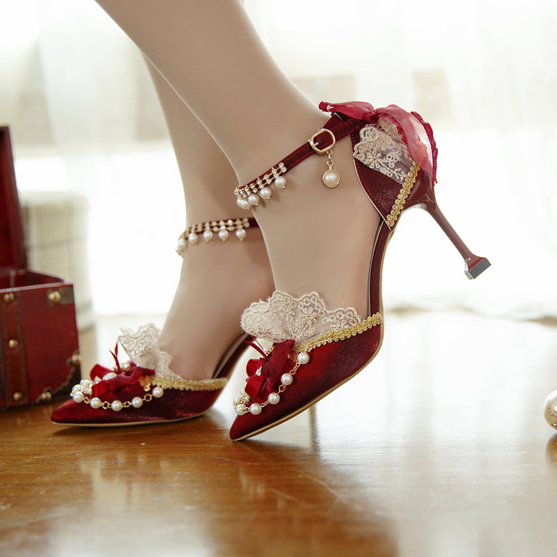 One Night~Pointy Toe Wedding Bride Lolita Heels   