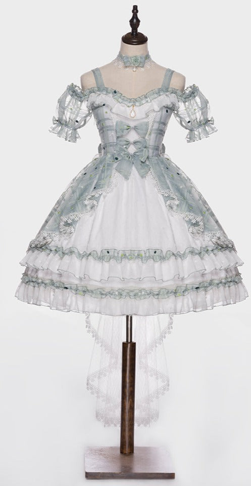 Youpairui - Bucharest - Calssic Lolita Jumper Dress Set S green JSK only