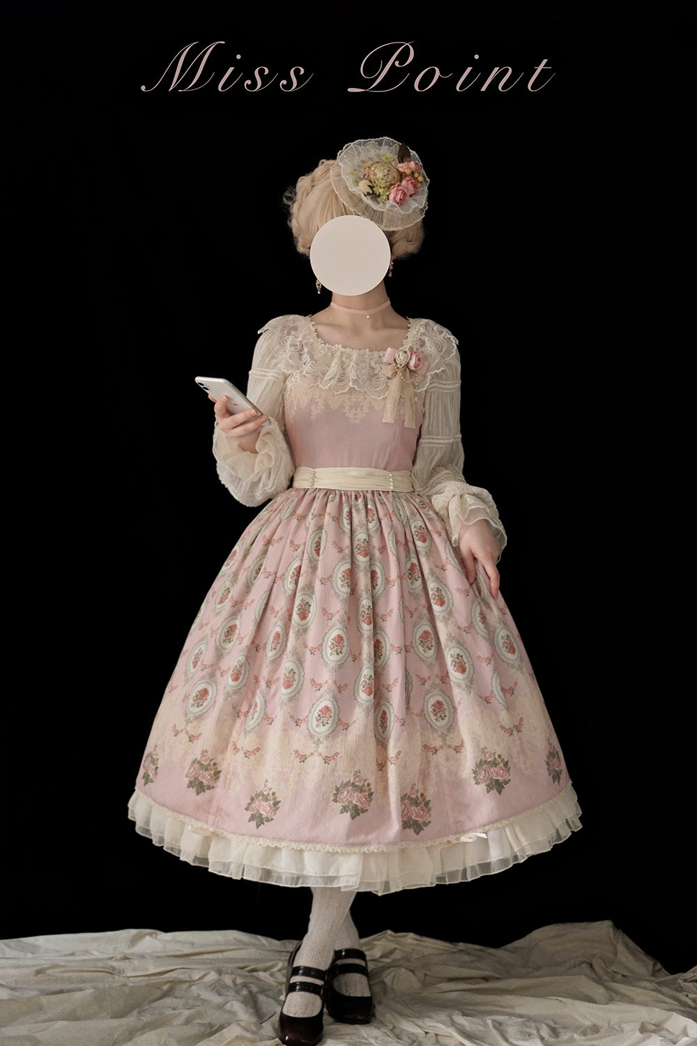 Miss Point~Elegant Flower Wall Lolita JSK Dress XS light pink 