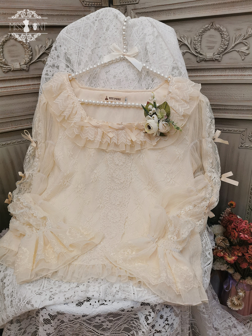 Miss Point~The Sally Gardens~Lotus Root Sleeve Lolita Blouse (2XL L M S XL / ivory) 8494:91266