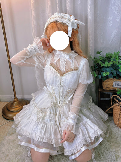 Honey Machine~Casual Sweet Lolita Inner Blouse Multicolors S white blouse 